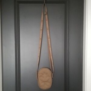 lululemon athletica Quilted Tan Oval Crossbody with Branded Strap